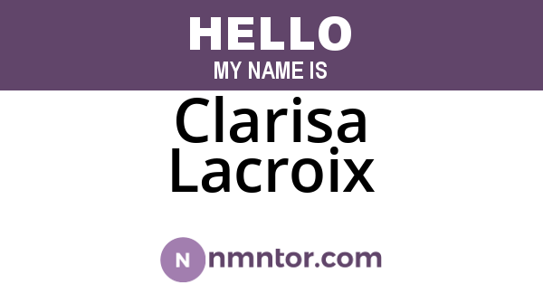 Clarisa Lacroix