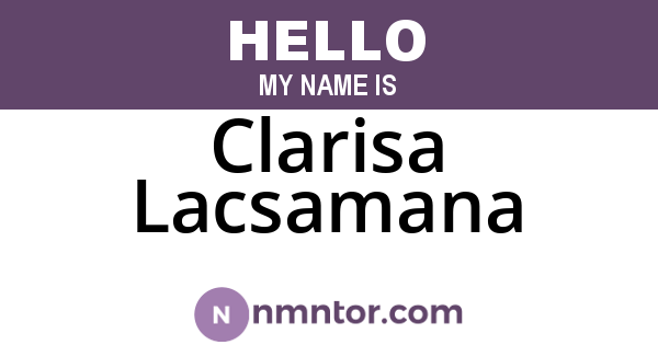 Clarisa Lacsamana