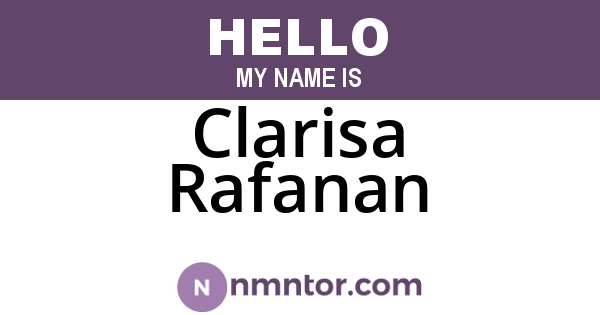 Clarisa Rafanan