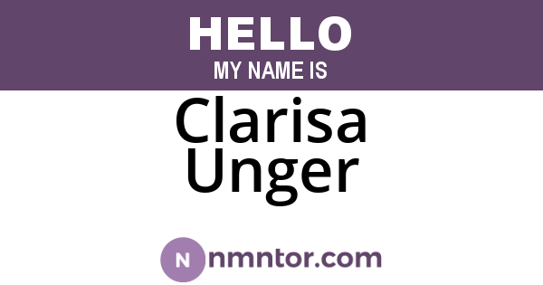 Clarisa Unger