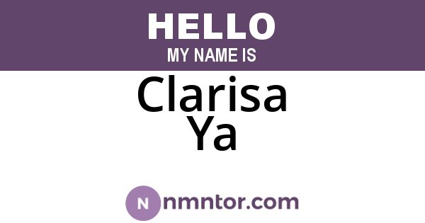 Clarisa Ya