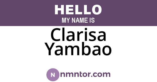 Clarisa Yambao