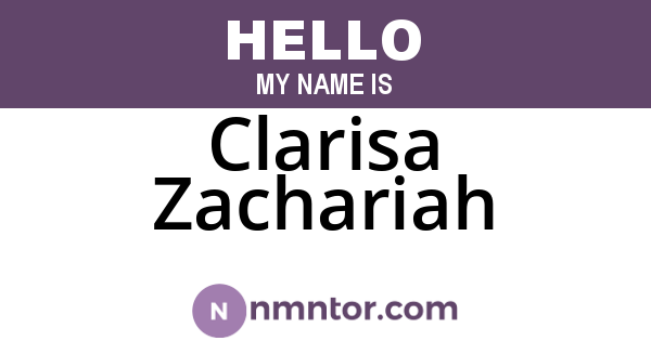 Clarisa Zachariah