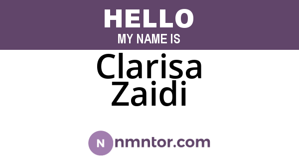 Clarisa Zaidi