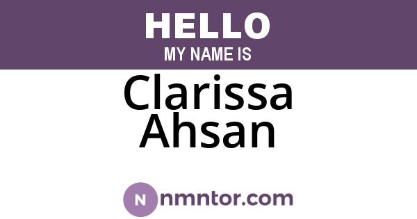 Clarissa Ahsan