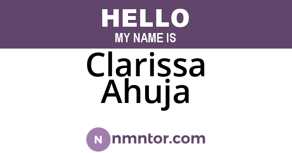 Clarissa Ahuja