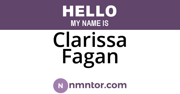 Clarissa Fagan