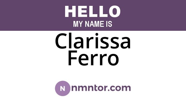 Clarissa Ferro