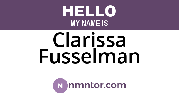 Clarissa Fusselman