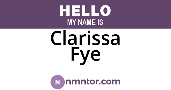 Clarissa Fye