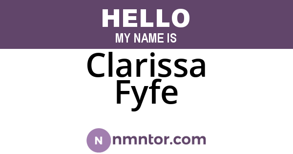 Clarissa Fyfe