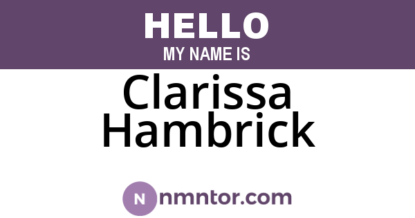 Clarissa Hambrick