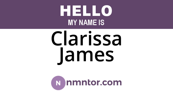 Clarissa James
