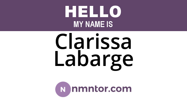 Clarissa Labarge