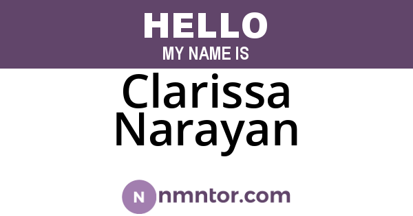 Clarissa Narayan