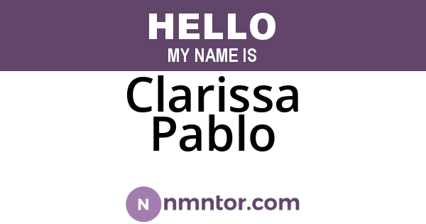Clarissa Pablo