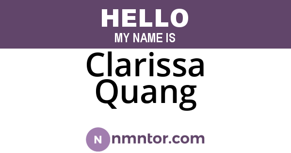 Clarissa Quang