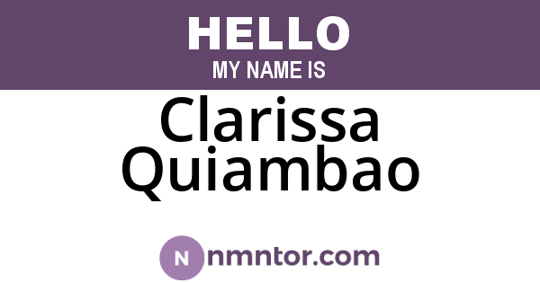 Clarissa Quiambao