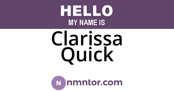 Clarissa Quick