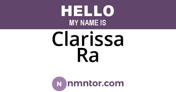 Clarissa Ra