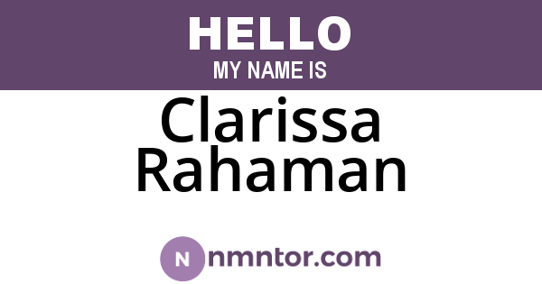 Clarissa Rahaman