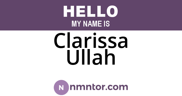 Clarissa Ullah