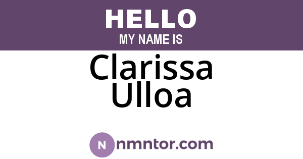 Clarissa Ulloa