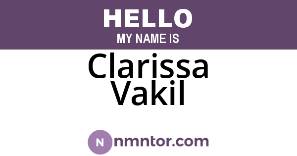 Clarissa Vakil
