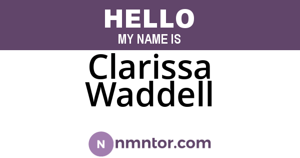 Clarissa Waddell