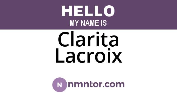Clarita Lacroix