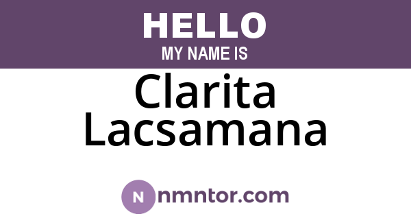 Clarita Lacsamana
