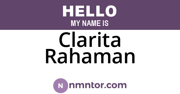 Clarita Rahaman