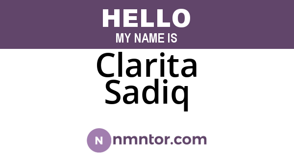 Clarita Sadiq
