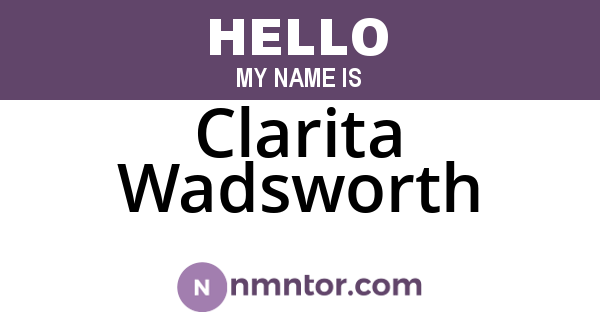 Clarita Wadsworth