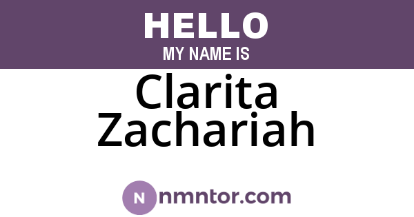 Clarita Zachariah