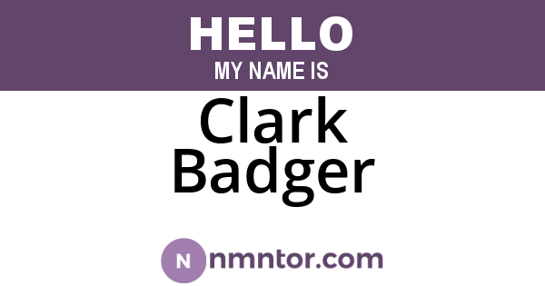 Clark Badger