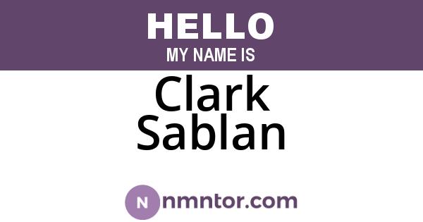 Clark Sablan