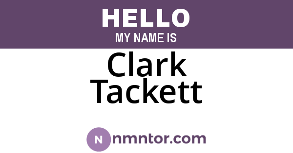 Clark Tackett