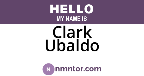 Clark Ubaldo