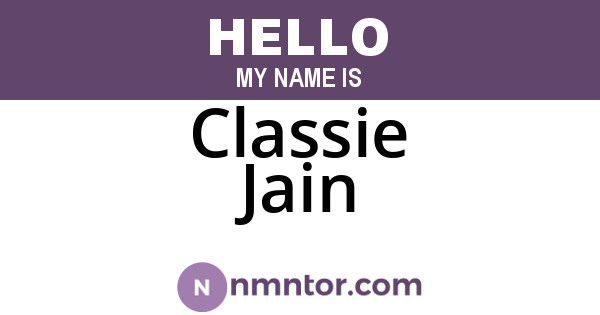 Classie Jain