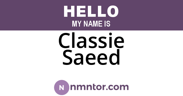 Classie Saeed
