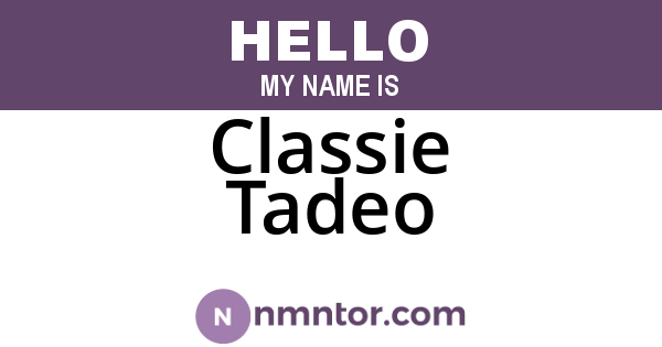 Classie Tadeo