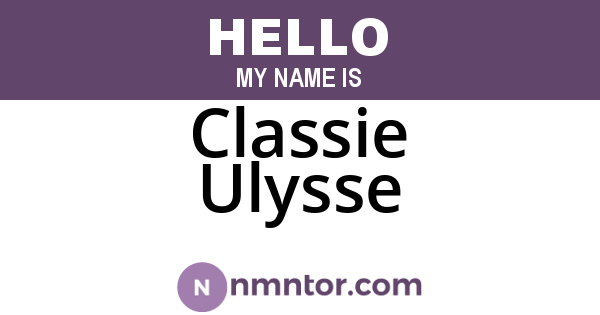 Classie Ulysse