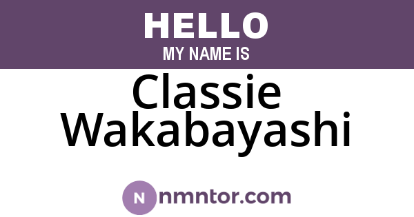 Classie Wakabayashi