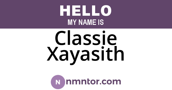 Classie Xayasith