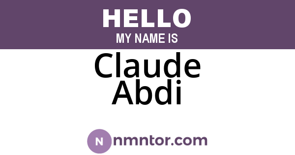 Claude Abdi