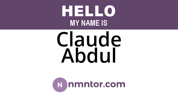 Claude Abdul