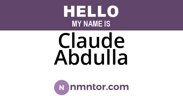 Claude Abdulla