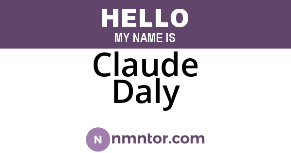 Claude Daly
