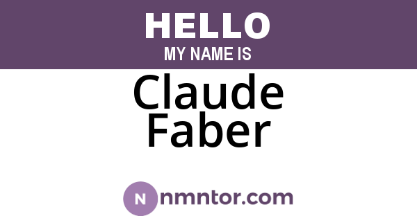 Claude Faber